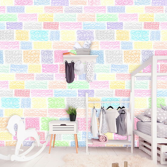 Kay&Liv - 1203110 - bricks Wandbild Vlies - 4 Panels à 0,50m x 3,00