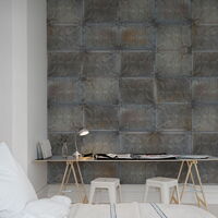 REBEL WALLS 1222495DP Tin Plates, Ontario, black - indiv. Digitaldruck, Motiv fortsetzbar