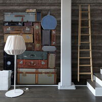 REBEL WALLS 1222680DP Stacked Suitcases, Pile - indiv. Digitaldruck, Motiv fortsetzbar