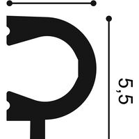 ORAC PX169 Wandleiste - 200 x 3,4 x 5,5cm (VE = 60Mt)