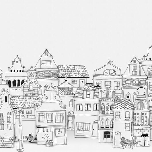 REBEL WALLS 1222758DP London Houses - indiv. Digitaldruck, Motiv fortsetzbar