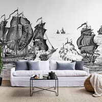 REBEL WALLS 1222741DP High Seas, Black - indiv. Digitaldruck, Motiv fortsetzbar