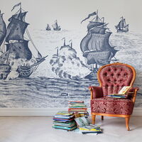 REBEL WALLS 1222743DP High Seas, Henderson Blue - indiv. Digitaldruck, Motiv fortsetzbar