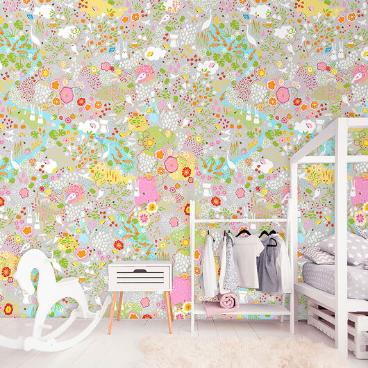 Kay&Liv - 1203090 - secret garden Wandbild Vlies - 4 Panels à 0,50m x 3,00