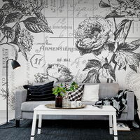 REBEL WALLS 1222469DP Floréal, black&white - indiv. Digitaldruck, Motiv fortsetzbar