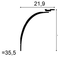 ORAC C990 Eckleiste - 200 x 21,6 x 15,9cm (VE = 20Mt)