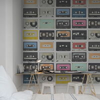 REBEL WALLS 1222408DP Mixed Tape - indiv. Digitaldruck, Motiv fortsetzbar