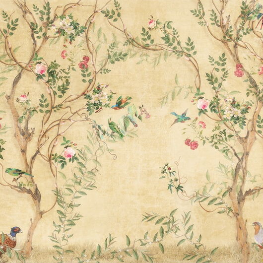 DIGITALE IMPRESSIONEN II 1364501DP - Pretty Birds in Branches - indiv. Digitaldruck auf Vlies, Bahnenbreite 45cm