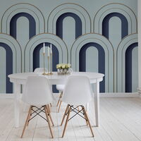 REBEL WALLS 1222883DP Arch Deco, Blue - indiv. Digitaldruck, Motiv fortsetzbar