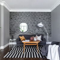 REBEL WALLS 1247001DP Well-Worn Brick Wall, white - indiv. Digitaldruck, Motiv fortsetzbar