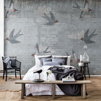 REBEL WALLS 1240346DP Concrete Art, Swallow - indiv. Digitaldruck, Motiv fortsetzbar