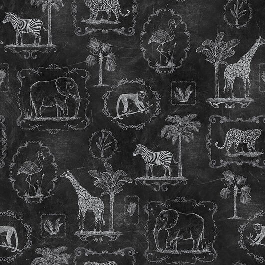 REBEL WALLS 1208786DP Animal Party, Blackboard - indiv. Digitaldruck, Motiv fortsetzbar