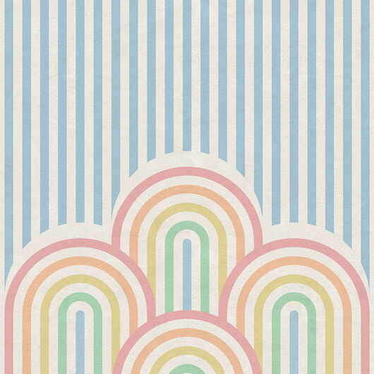 REBEL WALLS 1240328DP Hilltops, Rainbow - indiv. Digitaldruck, Motiv fortsetzbar