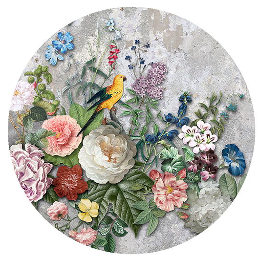 FLORAL UTOPIA 1266057 Kreis, 3 Panele, 1,5m Durchm. Vlies