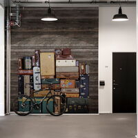 REBEL WALLS 1222679DP Stacked Suitcases, Heap - indiv. Digitaldruck, Motiv fortsetzbar
