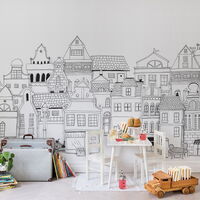 REBEL WALLS 1222758DP London Houses - indiv. Digitaldruck, Motiv fortsetzbar
