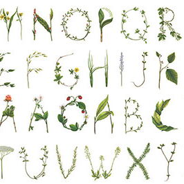 REBEL WALLS 1222554DP Floral Alphabet - indiv. Digitaldruck, Motiv fortsetzbar