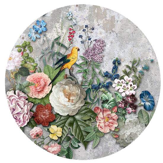 FLORAL UTOPIA 1266057 Kreis, 3 Panele, 1,5m Durchm. Vlies
