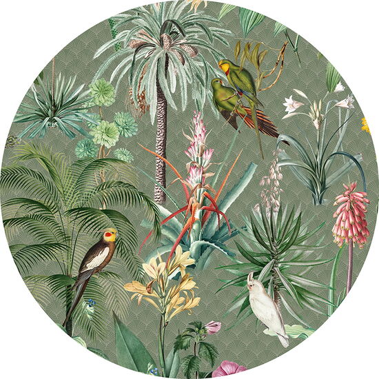 FLORAL UTOPIA 1266061 Kreis, 3 Panele, 1,5m Durchm. Vlies