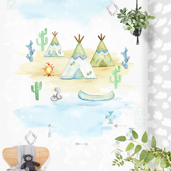 Kay & Liv / PUCK AND ROSE - 1203035 Wandbild - 4 Panels à 0,50m x 3,00m - no