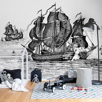 REBEL WALLS 1222741DP High Seas, Black - indiv. Digitaldruck, Motiv fortsetzbar