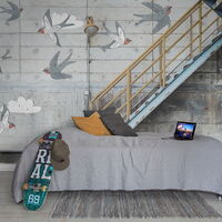 REBEL WALLS 1240345DP Stairway Graffiti, Swallow - indiv. Digitaldruck, Motiv fortsetzbar