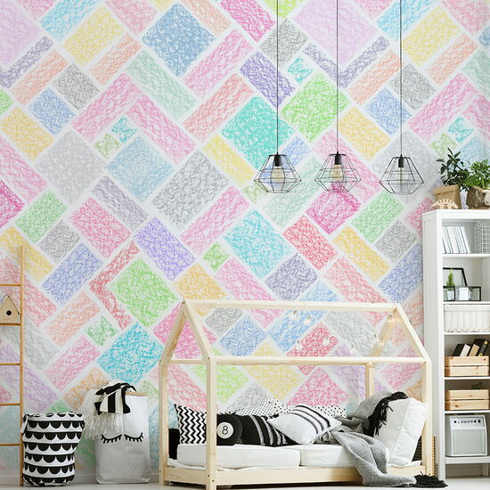 Kay&Liv - 1203109 - zigzag Wandbild Vlies - 4 Panels à 0,50m x 3,00