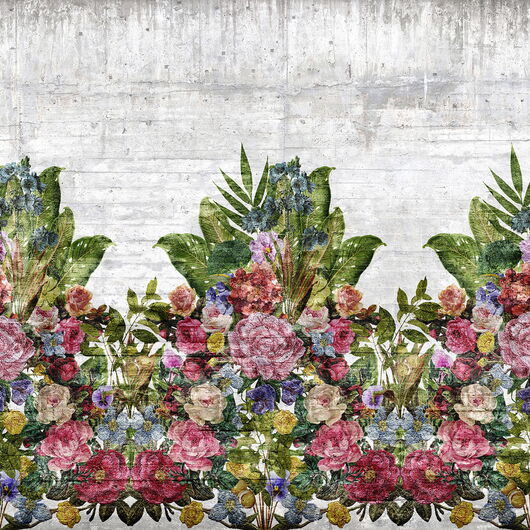 REBEL WALLS 1222844DP Flower Burst, Concrete - indiv. Digitaldruck, Motiv fortsetzbar