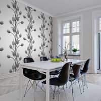 REBEL WALLS 1222526DP La Vie En Tulipe, White - indiv. Digitaldruck, Motiv fortsetzbar