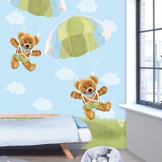 Kay&Liv - 1203087 - para blauw Wandbild Vlies - 4 Panels à 0,50m x 3,00