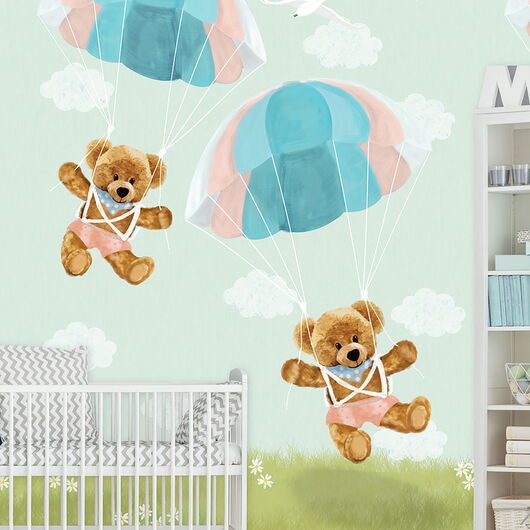 Kay&Liv - 1203088 - para groen Wandbild Vlies - 4 Panels à 0,50m x 3,00