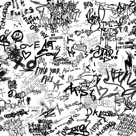 DIGITALE IMPRESSIONEN II 1364597DP - Street Art Poetry - Bw - indiv. Digitaldruck auf Vlies, Bahnenbreite 45cm