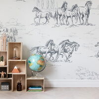 REBEL WALLS 1208841DP Horse Herd - indiv. Digitaldruck, Motiv fortsetzbar