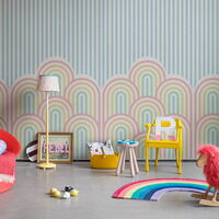 REBEL WALLS 1240328DP Hilltops, Rainbow - indiv. Digitaldruck, Motiv fortsetzbar