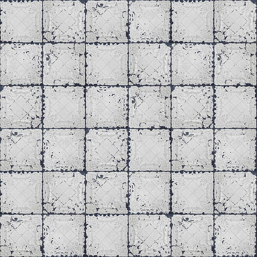 REBEL WALLS 1222490DP Tin Plates, Nebraska, White - indiv. Digitaldruck, Motiv fortsetzbar